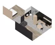 Apartment in Zakopane, axonometry