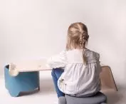 The top has an indentation for, for example, crayons