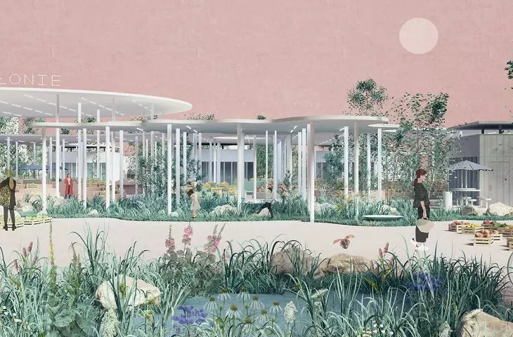 Visualization of the project to revitalize the Blonie market, 