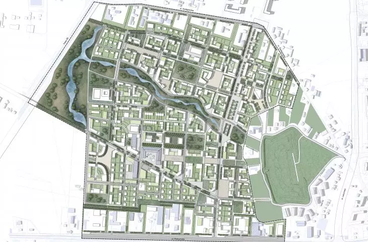Plan of the designed district in Warsaw