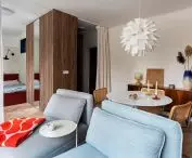 view from living room to bedroom and hallway