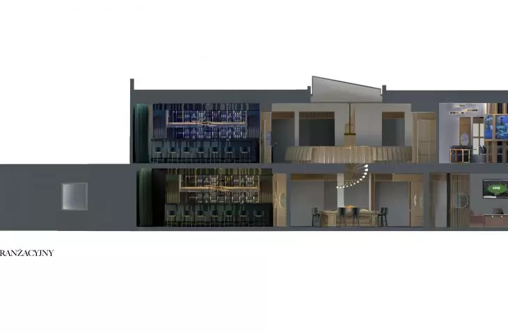 Khrushchev Villa, a cross-section of the arrangement