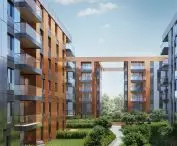 Courtyard of Brabank residential and commercial complex in Gdansk, proj.: Studio Architektoniczne Kwadrat
