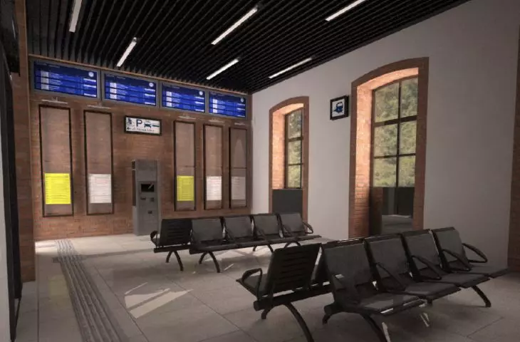 Wnętrze dworca po modernizacji (wizualizacja)