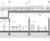 Cross-section of the cafe at Fort Bema