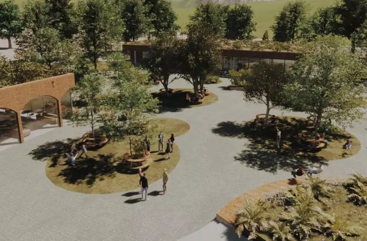 Design of the Cultural and Neighborhood Integration Center at Fort Bema, top view