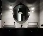 Black and white bathroom interior 