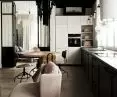 Kitchen connected to living room
