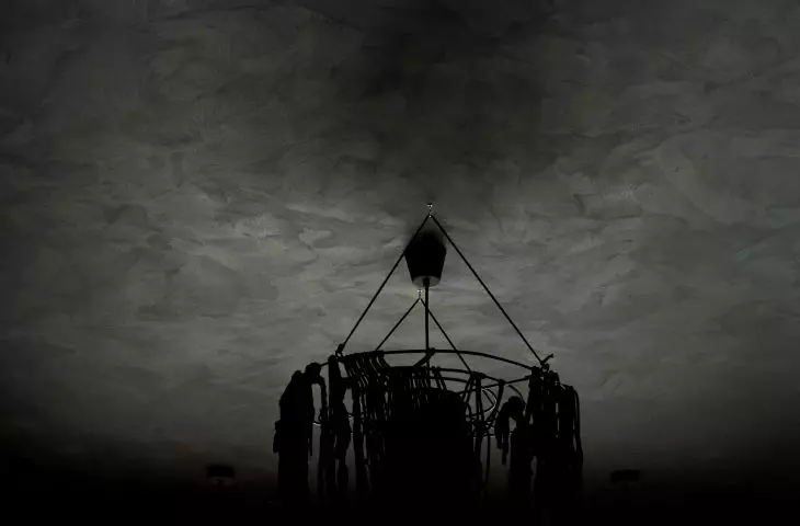 Black ceiling lamp in the living room