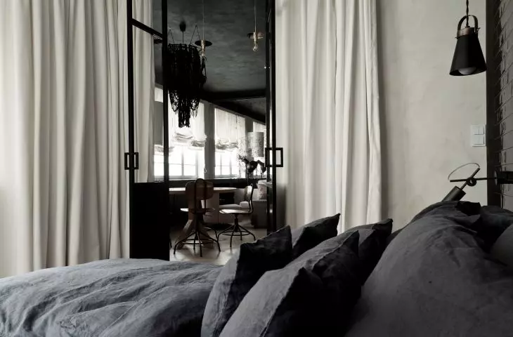 Bedroom and view of the living room