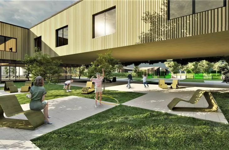 Birch School project, atrium