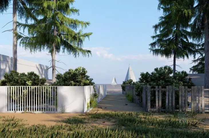 Sand House, widok na morze
