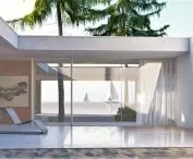 Sand House, wewnętrzy dziedziniec chroni przed wiatrem