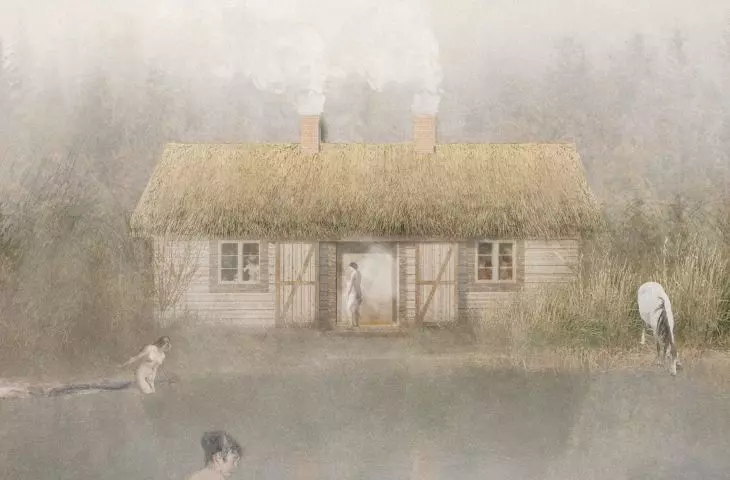 Traditional Latvian sauna on the edge of the plot