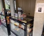 inside the cafe you can find information about the architect
