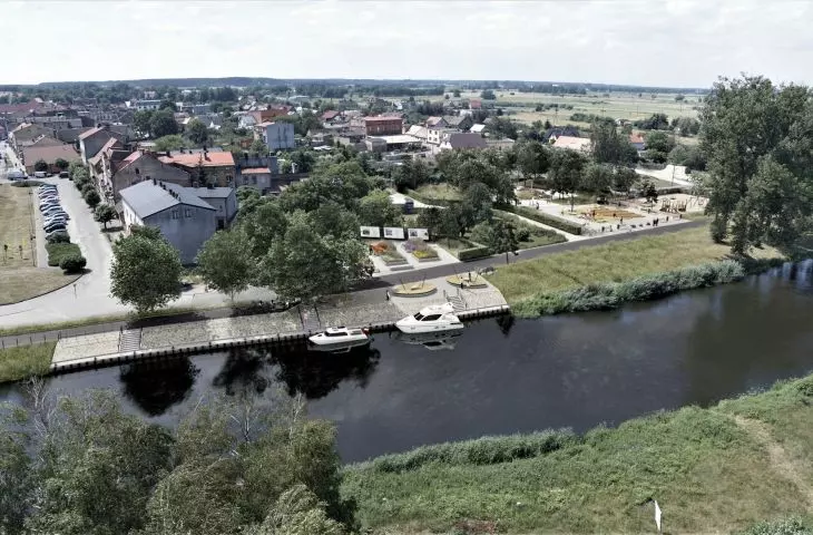Wizualizacja bulwarów nad Notecią w Wieleniu - proj. Neostudio Architekci, arch. arch. B. Jarosz, P. Świerkowski