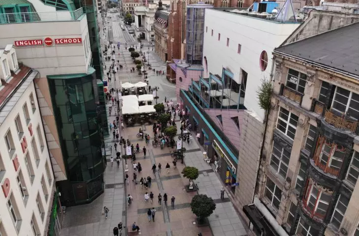 bird's eye view of Swidnicka Street