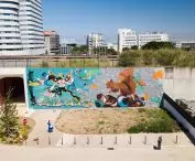 Murale na 30-lecie V4 w Parque das Nações w Lizbonie 