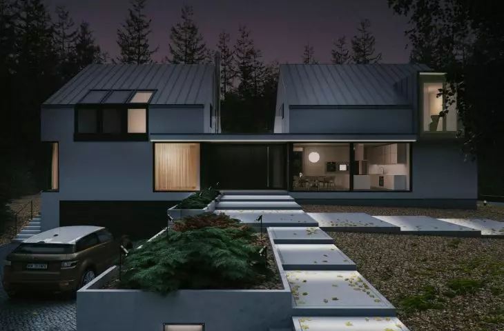 DOM Z, Zalesie, design: STOPROCENT Architects, lighting: Kama Wybieralska, 2018