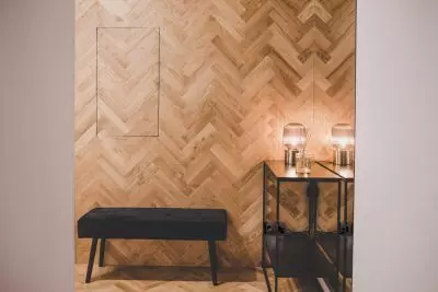 parquet on the wall in the hallway parkiet on the wall in the hallway