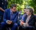 Rafal Trzaskowski and Wanda Traczyk-Stawska during the cornerstone laying ceremony
