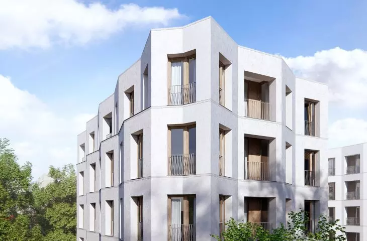 Wizualizacja budynków mieszkalnych na wzgórzu św. Wojciecha w Poznaniu (Solna 6) - proj. JEMS Architekci