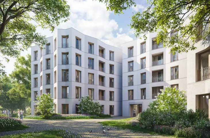 Wizualizacja budynków mieszkalnych na wzgórzu św. Wojciecha w Poznaniu - proj. JEMS Architekci