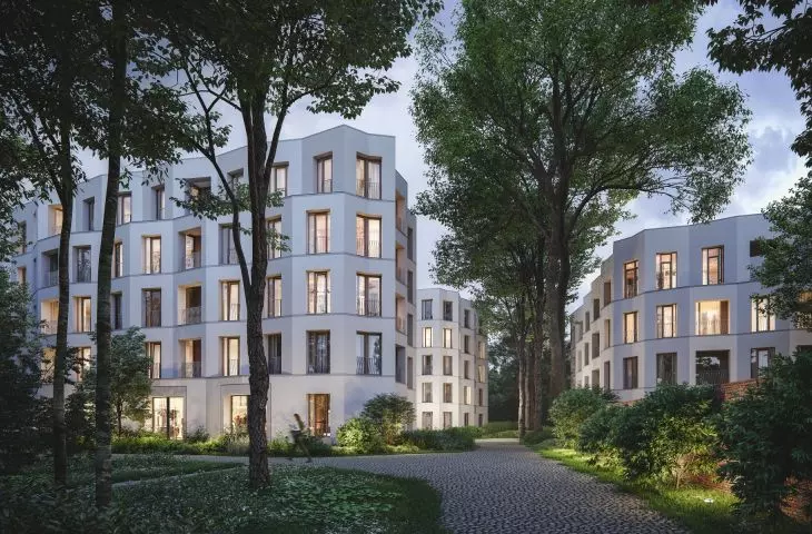 Wizualizacja budynków mieszkalnych na wzgórzu św. Wojciecha w Poznaniu (Solna 6) - proj. JEMS Architekci