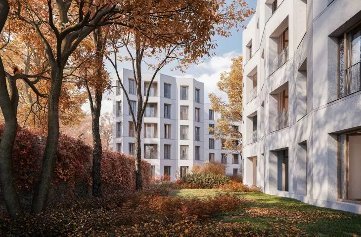 Wizualizacja budynków mieszkalnych na wzgórzu św. Wojciecha w Poznaniu (Solna 6)- proj. JEMS Architekci