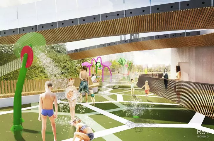 Water playground in Jaworek Park in Tychy (visualization)