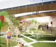 Water playground in Jaworek Park in Tychy (visualization)