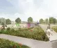 Water playground in Jaworek Park in Tychy (visualization)
