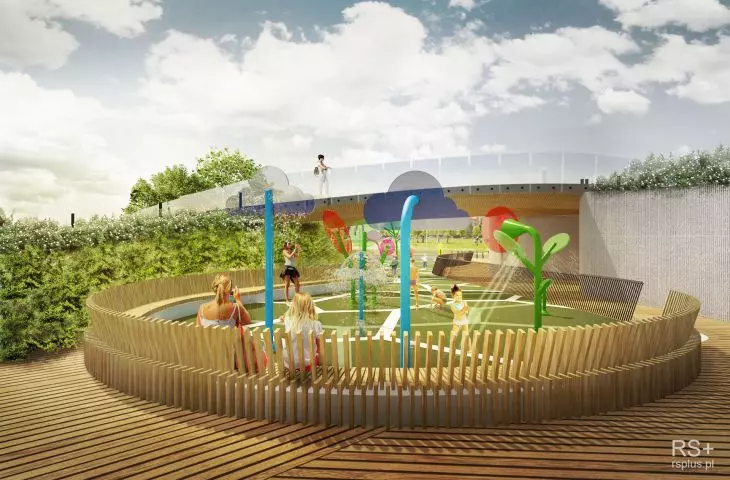 Water playground in Jaworek Park in Tychy (visualization)