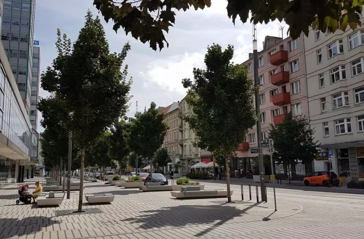 Swiety Marcin Street in Poznan, state after reconstruction completed in 2019, proj.: Studio ADS