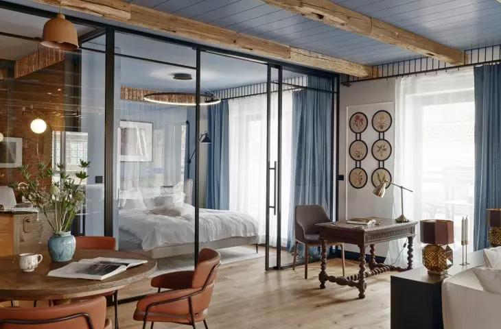 The interior is full of both modern and more traditional furnishings