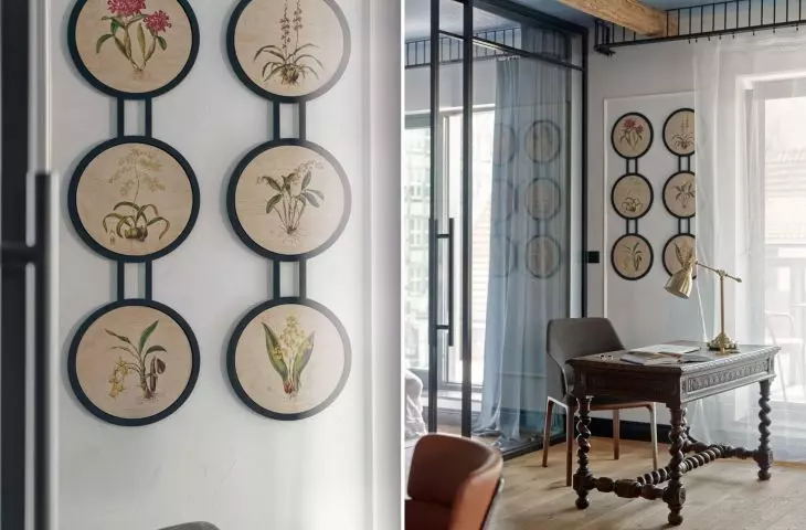 carved desk and wall decoration