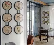 carved desk and wall decoration