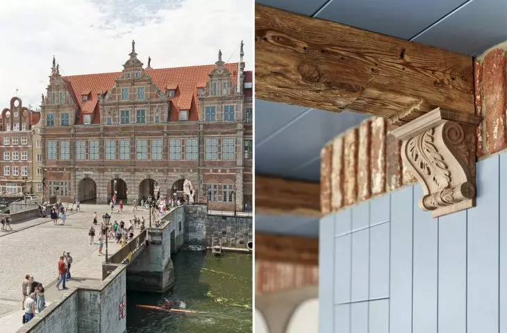 details inspired by the architecture of the city