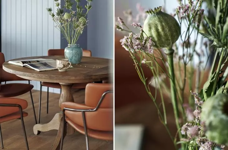 wooden round table