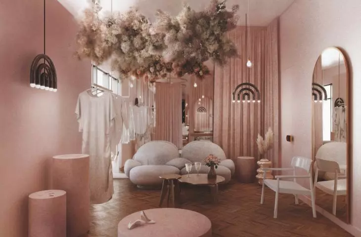 Interior of a wedding dress salon in Lublin