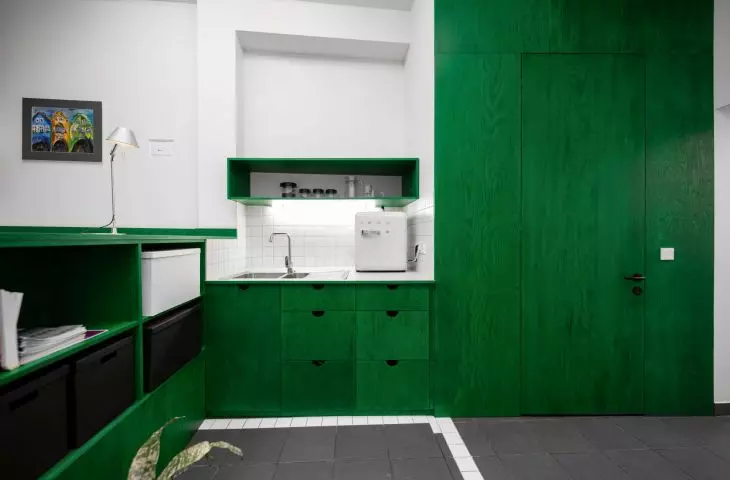 kitchenette with greenery