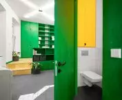 Social part of the office, in the depth of the administrative part placed on an elevation