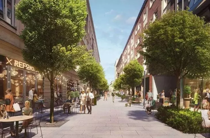 Preliminary visuals of Krupnicza Street after reconstruction