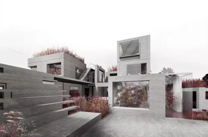osiedle społeczne z elementów prefabrykowanych, Londyn, konkurs międzynarodowy, proj.: Molecule Architecture