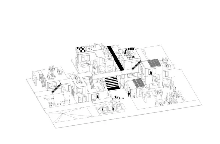 prefabricated social housing estate, London, international competition, design: Molecule Architecture