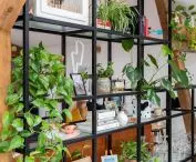 Industrial shelf acting as a wall