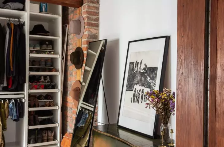 Loft in Poznan, the interior of the dressing room