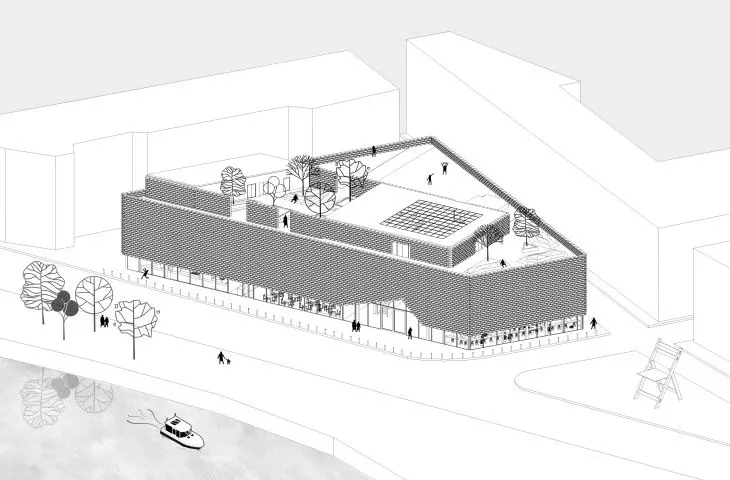 Mediatheque in Wroclaw, axonometry