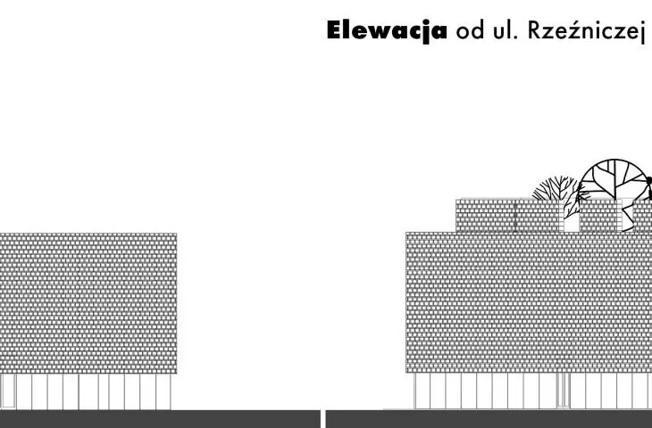 Mediateka in Wroclaw, cross-section and elevation