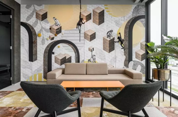 Columbus Energy office in Krakow, geometric and tropical motifs